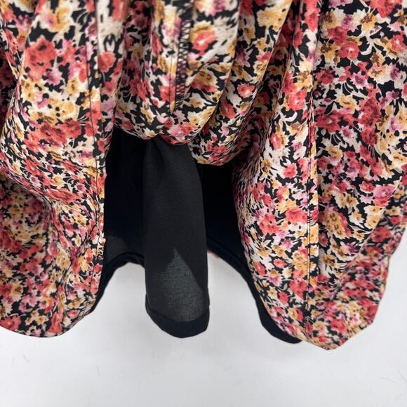 Mikarose‎ Whimsigoth Cottagecore Maxi Dress Womens Medium Black Floral Print NEW - Picture 10 of 12